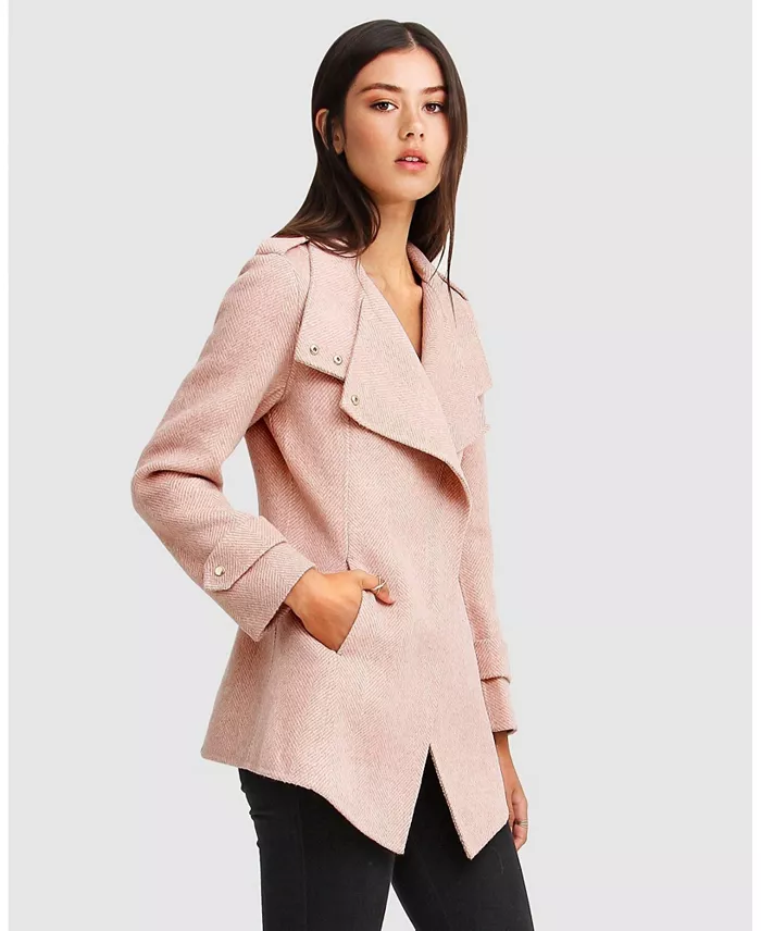 Women's Bad Girl Wool Blend Moto Coat - thumbnail 2