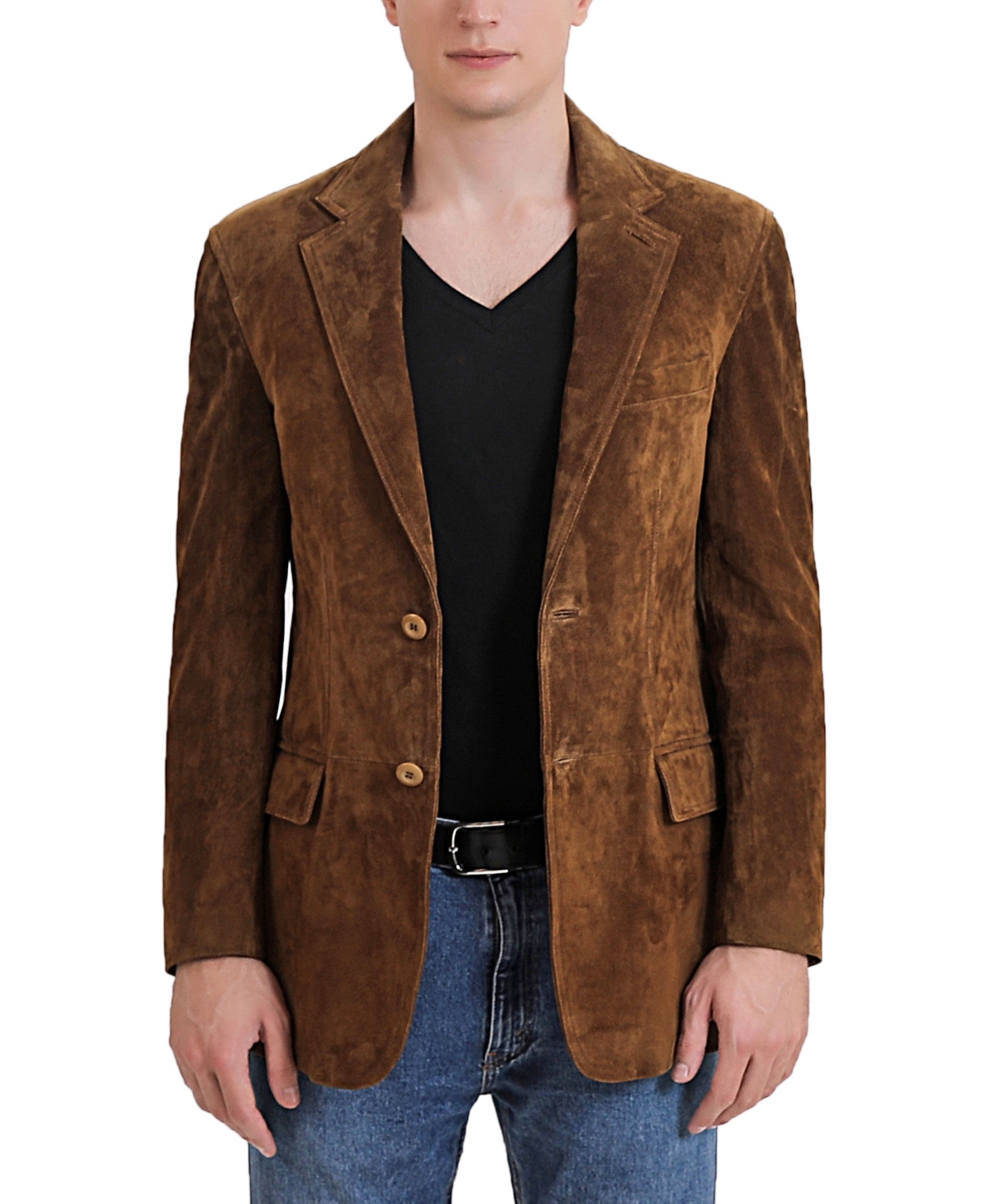 Bgsd Men Grant 2-Button Suede Leather Blazer