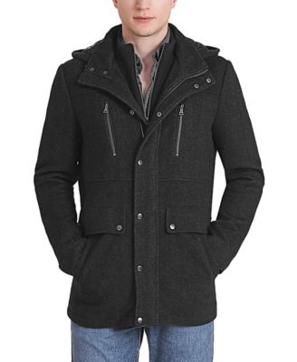 Men's wool car coat with bib best sale