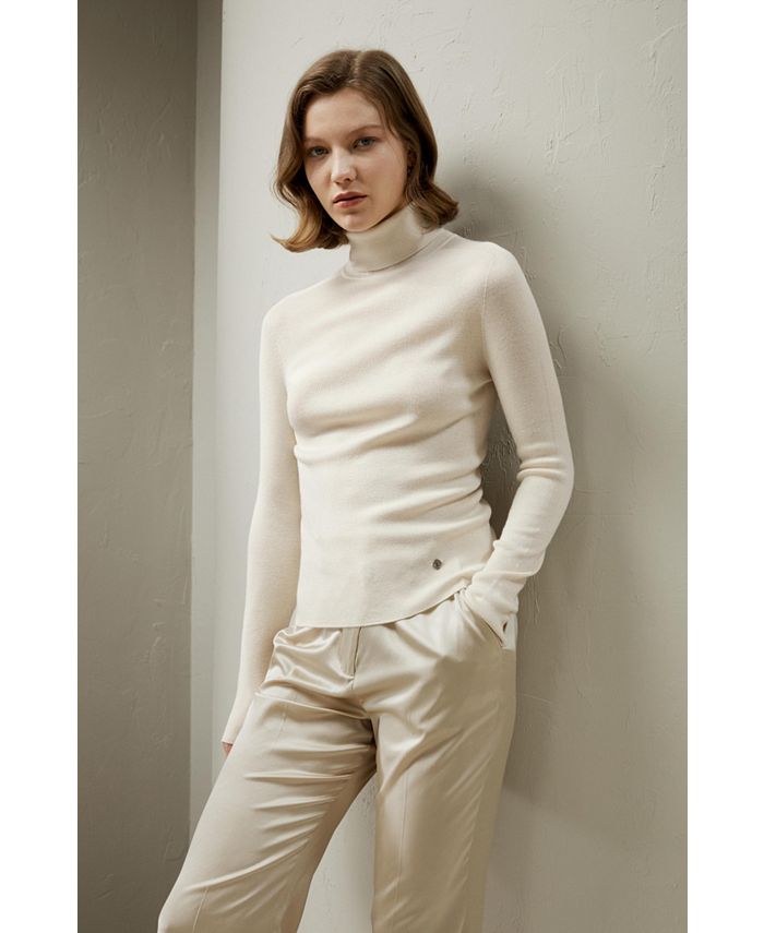 Sequin Silk Knit Sleeveless Turtleneck (S)