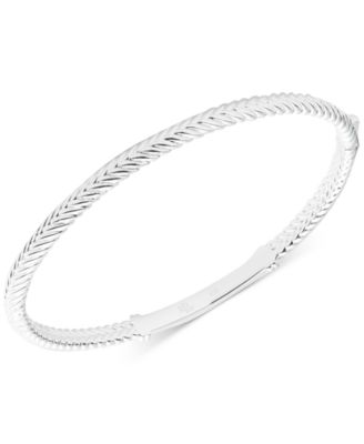 Lauren Ralph Lauren - Logo Rope Bangle Bracelet in Sterling Silver
