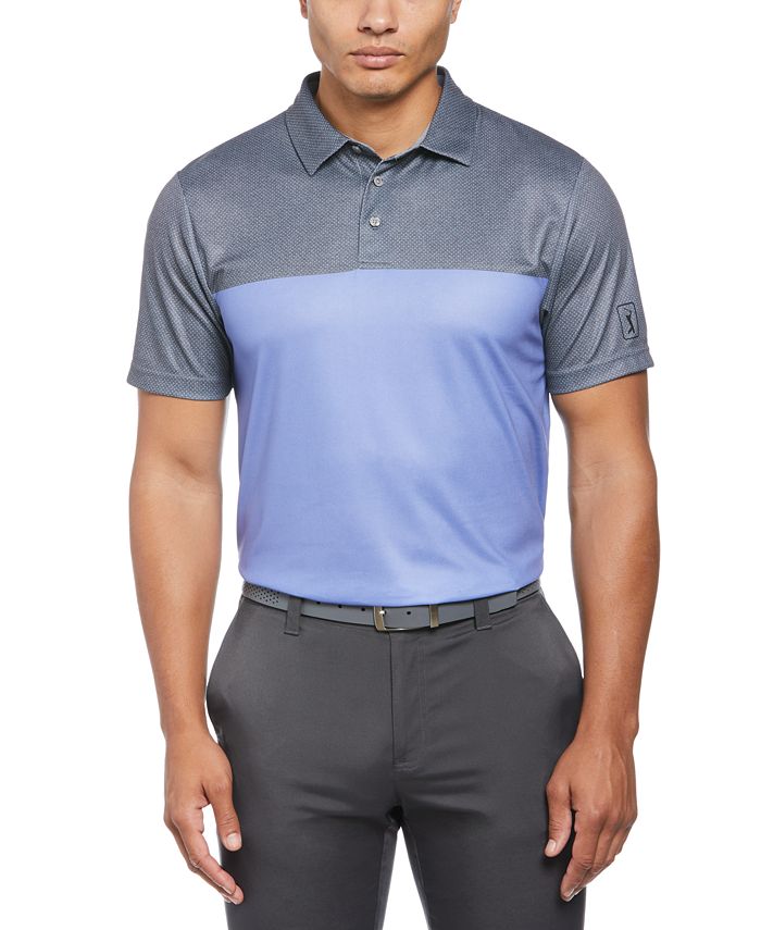 PGA TOUR Airflux Color Block Short Sleeve Golf Polo Shirt - Macy's