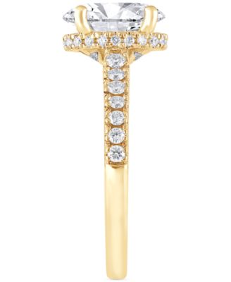 Badgley Mischka Certified Lab Grown Diamond Oval Engagement Ring (2-1/2 ct. t.w.) in 14k Gold