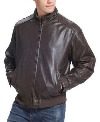 Men's Men City Leather Bomber Jacket