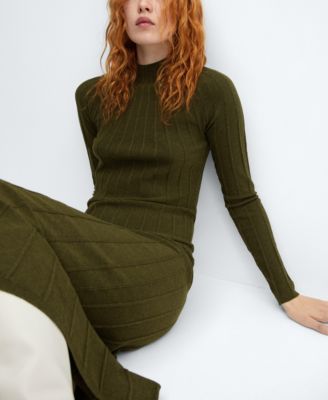 Women's Perkins-Neck Ribbed Dress