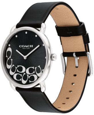 【COACH】Unisex Elliot Black Leather Strap Watch, 36mm COACH Unisex Elliot Black Leather Strap Watch, 36mm - Macy's