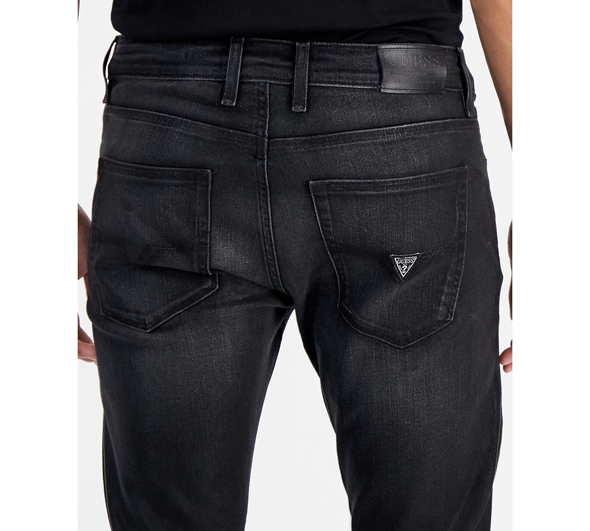 Shop Guess Men's Slim-straight Jeans In Slick Black Coated