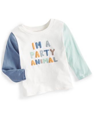 First Impressions - Toddler Boys Party Animal Long-Sleeved Cotton T-Shirt