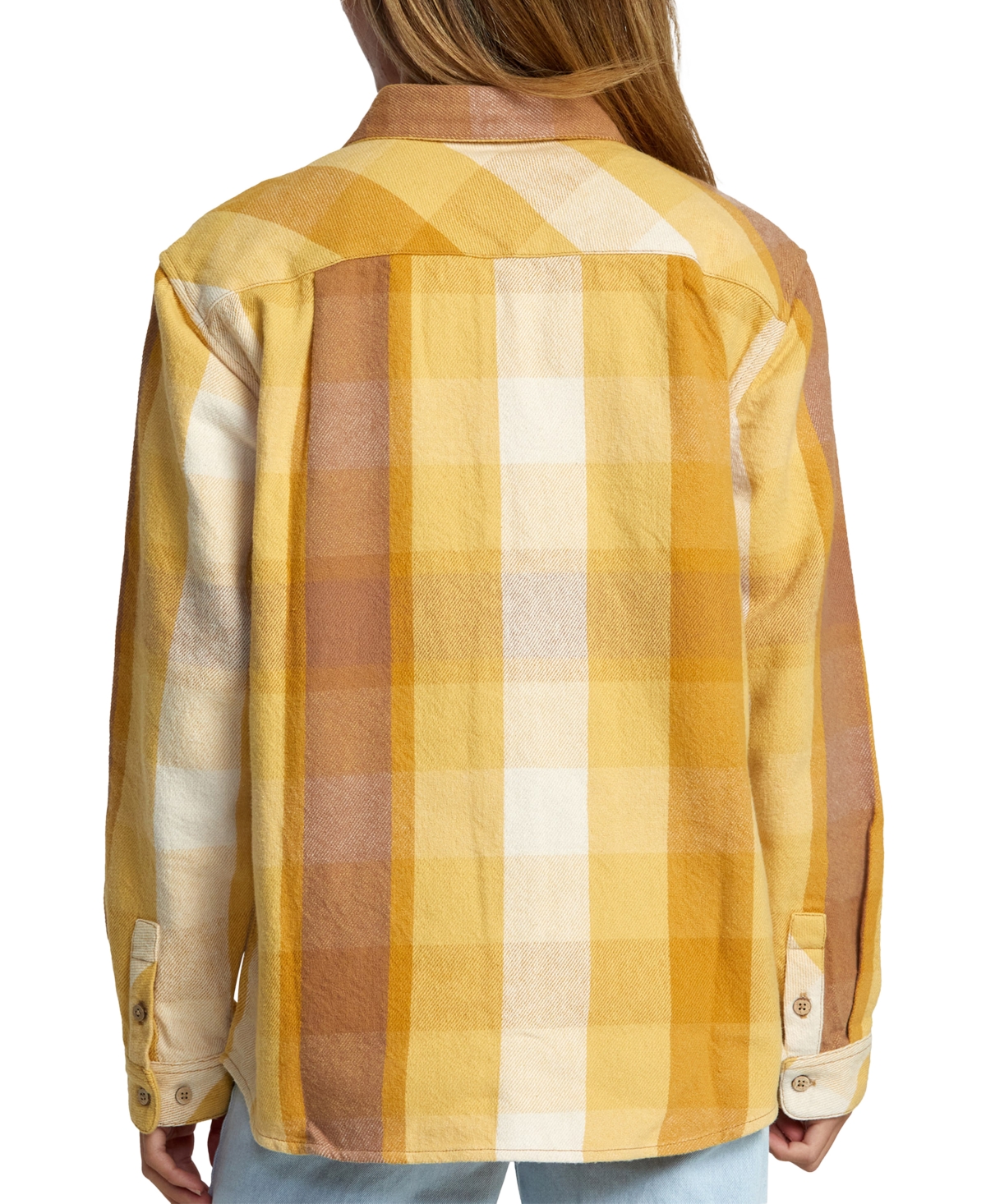 Shop Rvca Juniors' Breeze Cotton Flannel Button-down Shirt In Multi