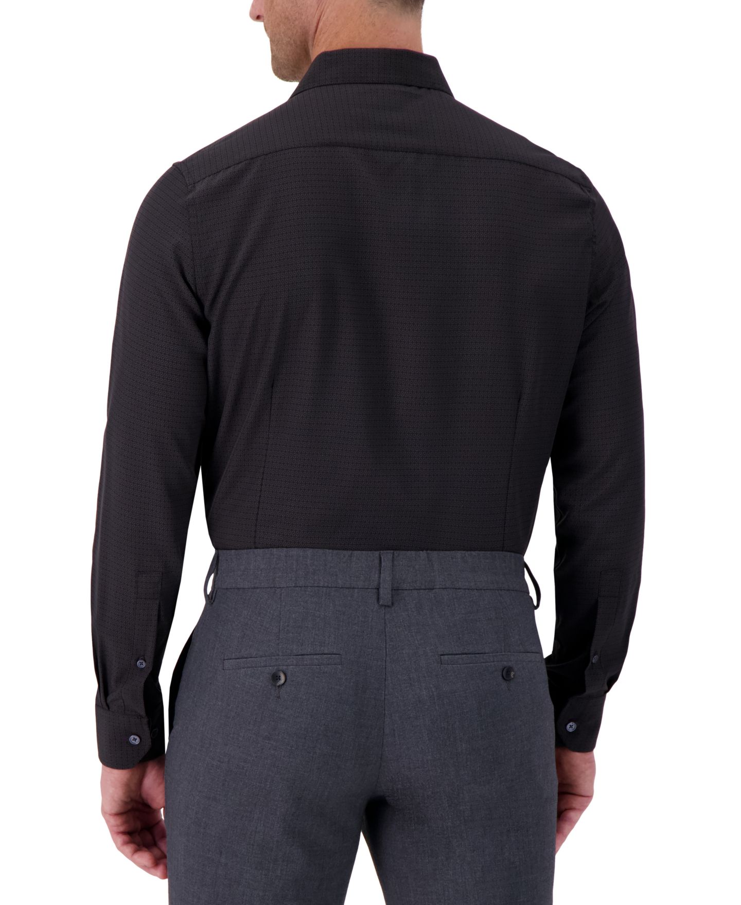 Мужская рубашка Report Collection Slim-Fit Tonal-Print, цвет: Чёрный — фото 2