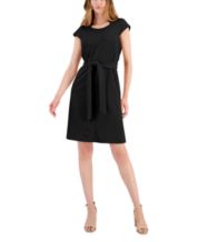 Kasper Petite Belted 3/4-Sleeve Knit Midi Dress - Macy's