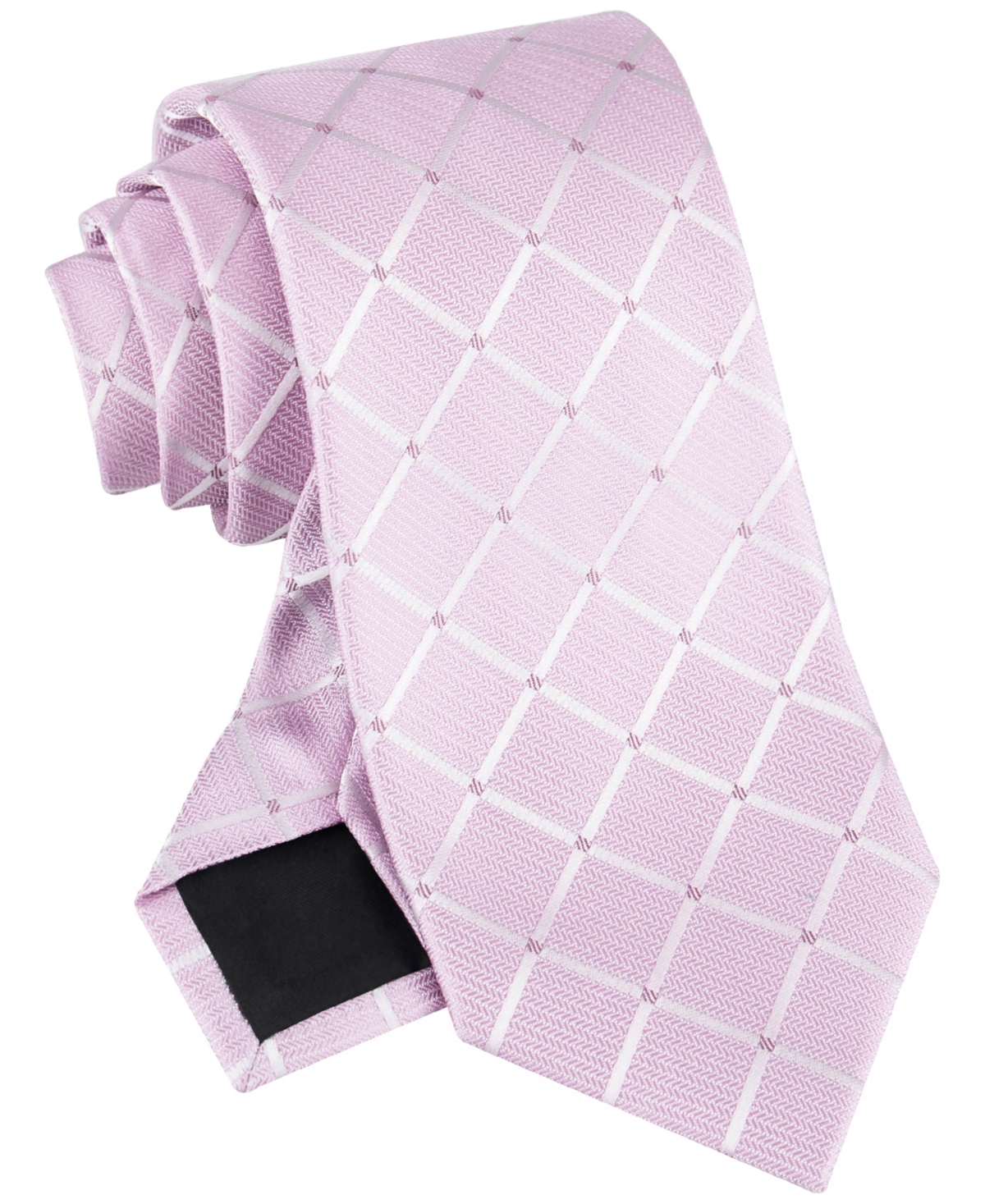Calvin Klein Men's Herringbone Grid Tie In Pink