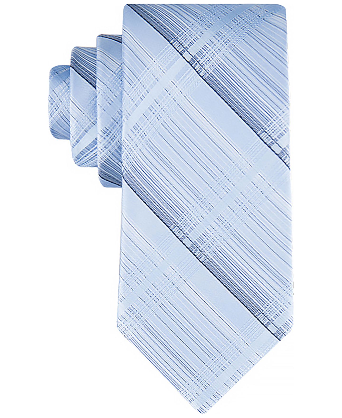 Мужской галстук Calvin Klein Ansel Shaded Plaid Tie, цвет: Светлый синий — фото 1