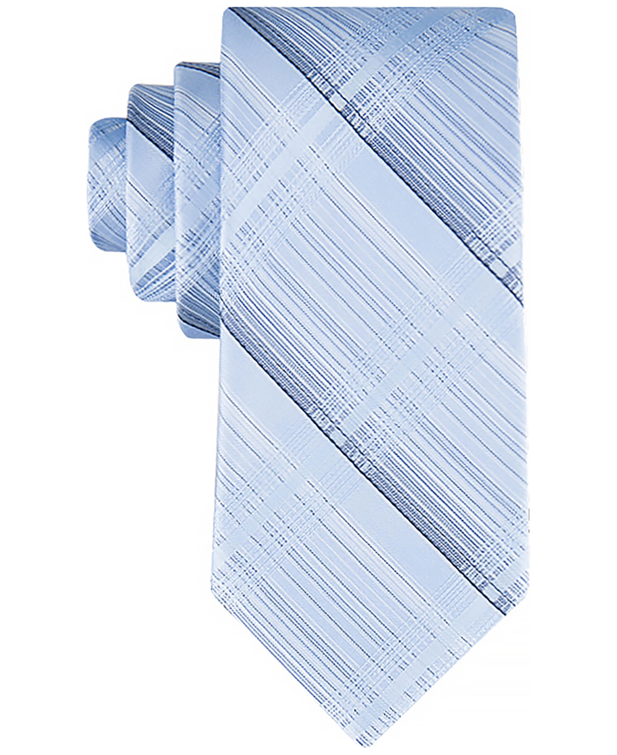Calvin Klein Men's Ansel Shaded Plaid Tie In Light Blue