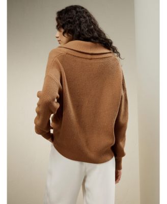 Women's Wool Knit Shawl Collar Cardigan