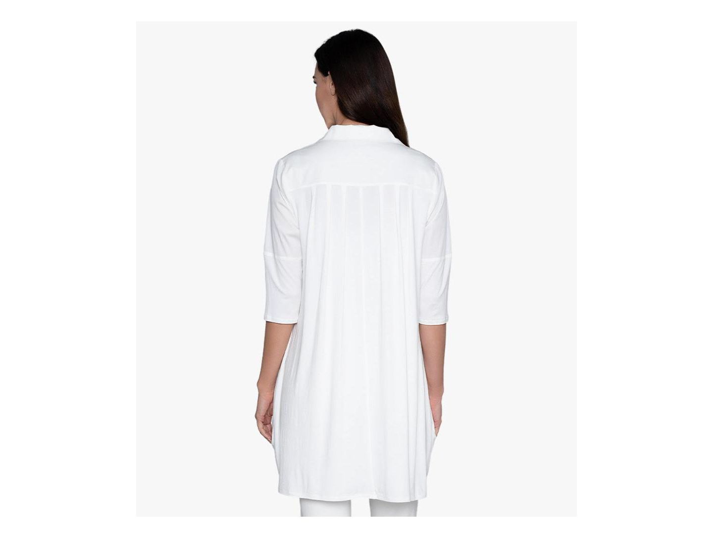Женская рубашка Stella Carakasi 3/4 Sleeve Embroidered Cotton Poplin Shirt Top Tiburon Tunic Icon, цвет: Мягкий белый — фото 2