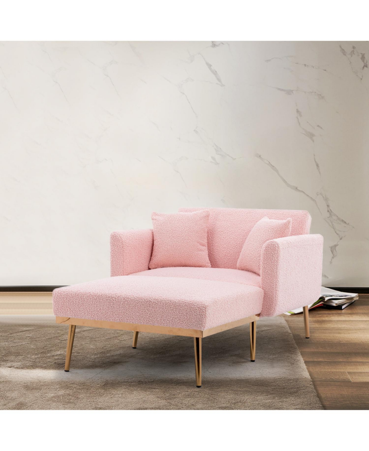 Simplie Fun Chaise Lounge Chair /accent Chair In Pink