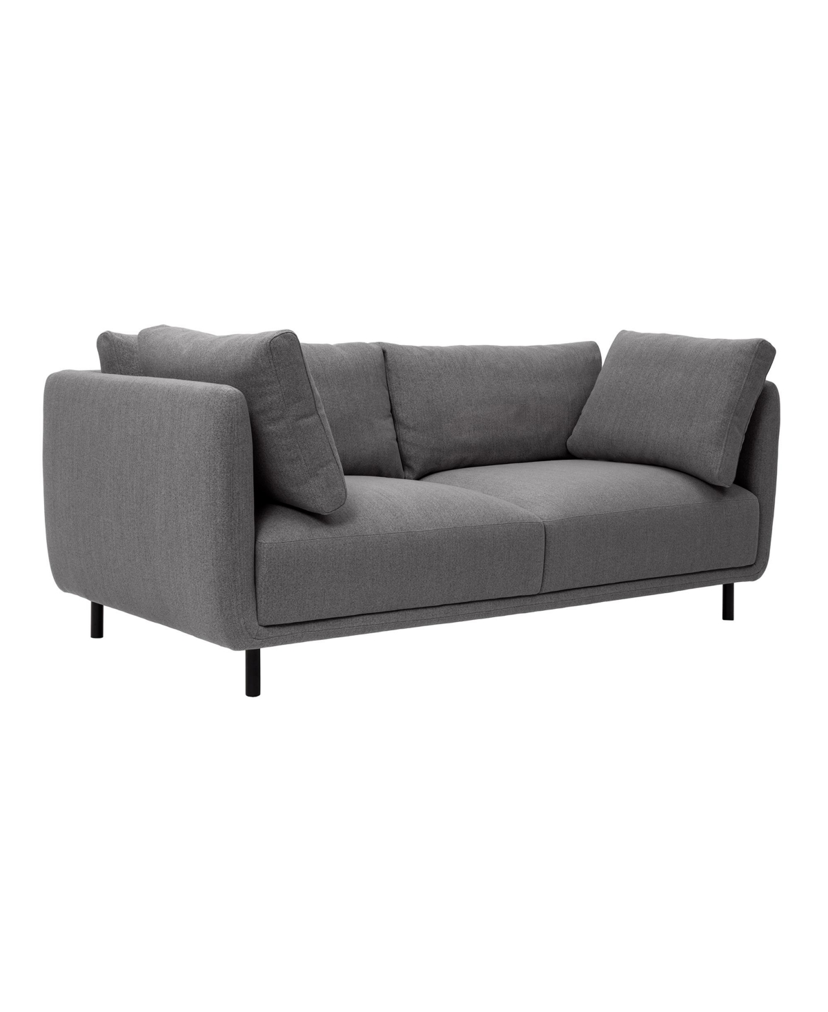 Armen Living Serenity 79" Polyester With Metal Legs Sofa In Gray,black