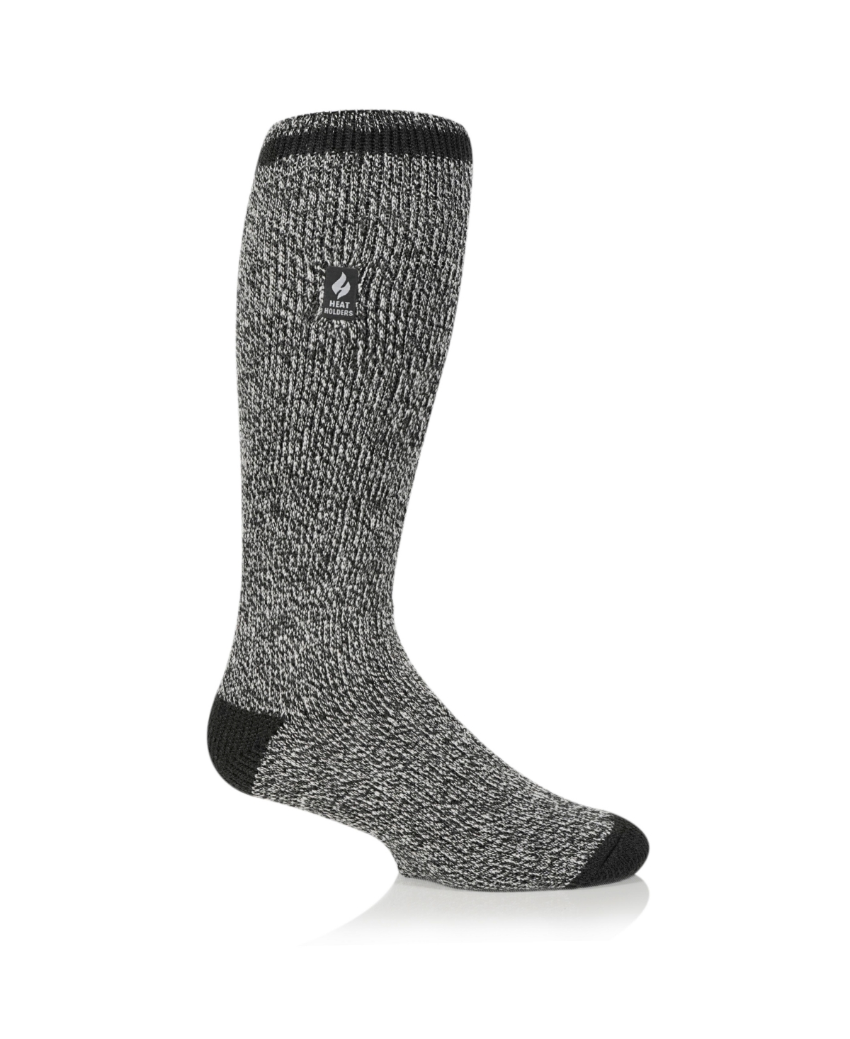 Heat Holders Men's Gabriel Twist Long Cotton Sock In Charcoal,light Gray
