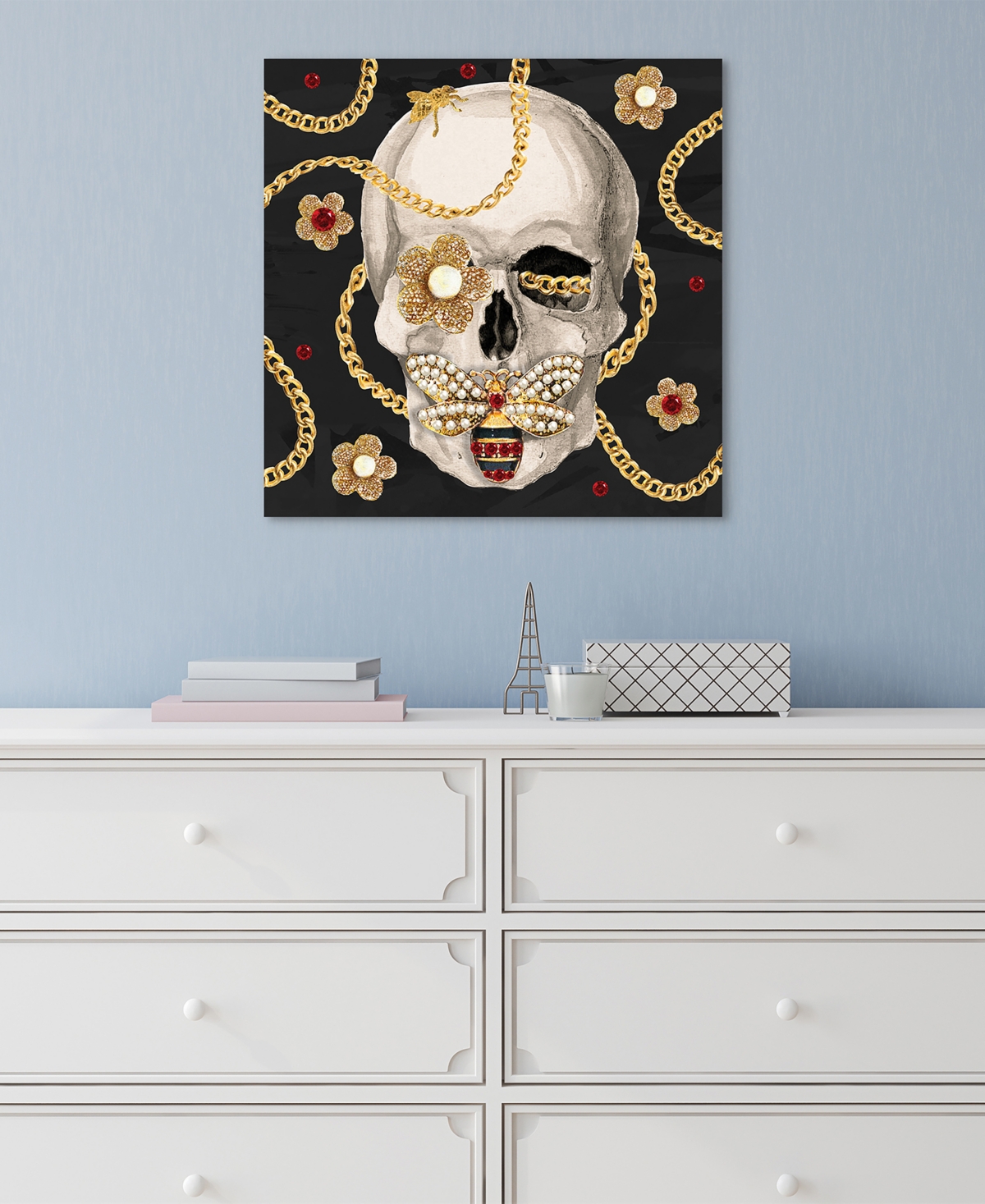 EMPIRE ART DIRECT "GOLD-TONE DIGGER" FRAMELESS FREE FLOATING TEMPERED GLASS PANEL GRAPHIC WALL ART, 24" X 24" X 0.2" 