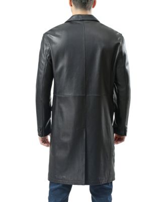 Men Leather Long Walking Coat