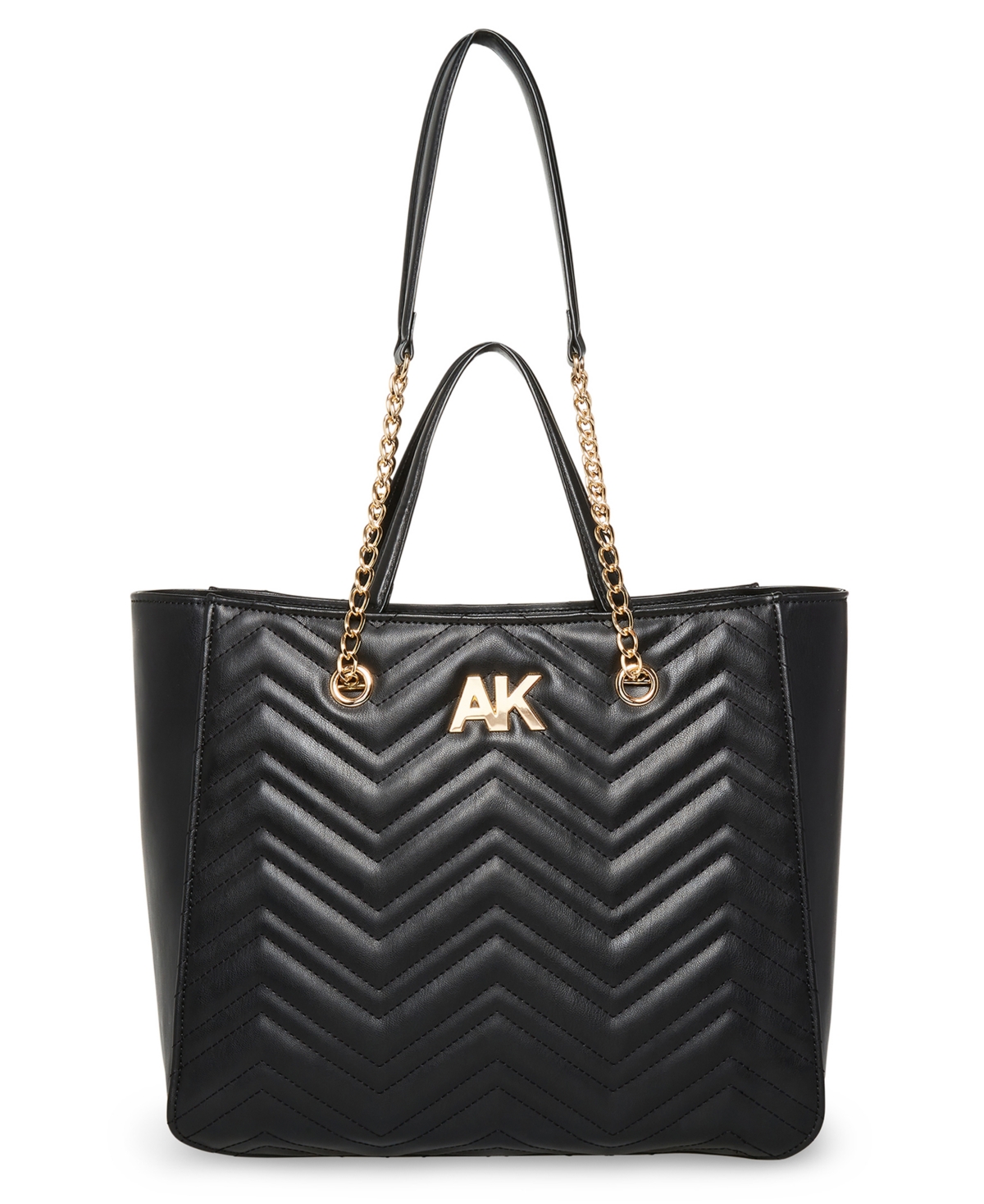 Anne Klein Quilted Double Handle Large Tote In Black