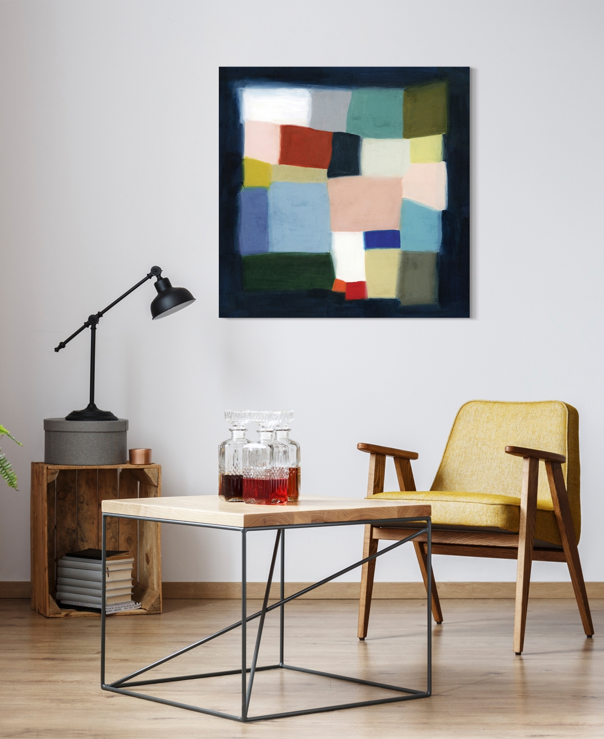 EMPIRE ART DIRECT "CHROMATIC CUBE I" FRAMELESS FREE FLOATING REVERSE PRINTED TEMPERED GLASS WALL ART, 38" X 38" X 0.2" 