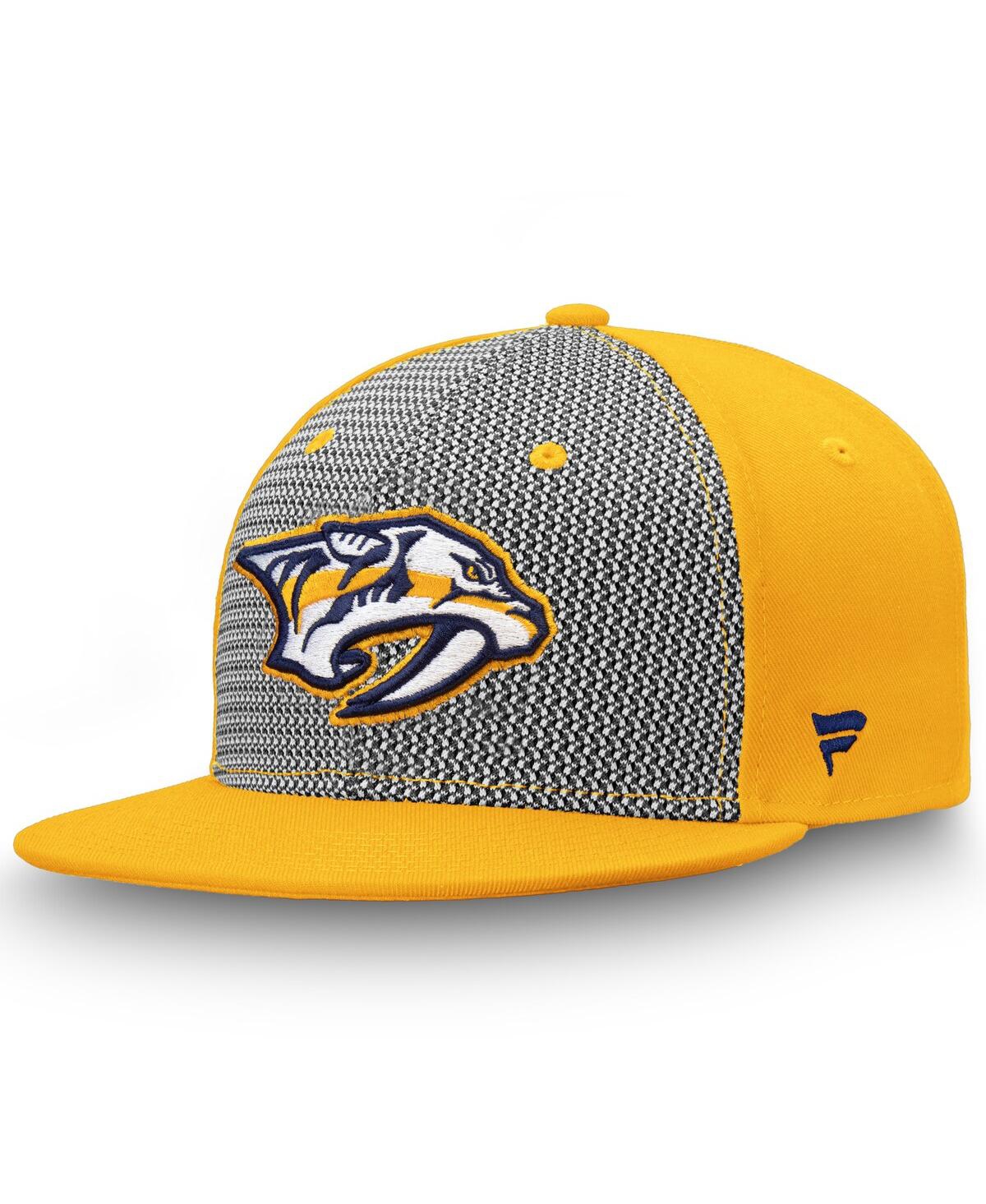 Fanatics Men's  Gray, Gold Nashville Predators Versalux Fitted Hat