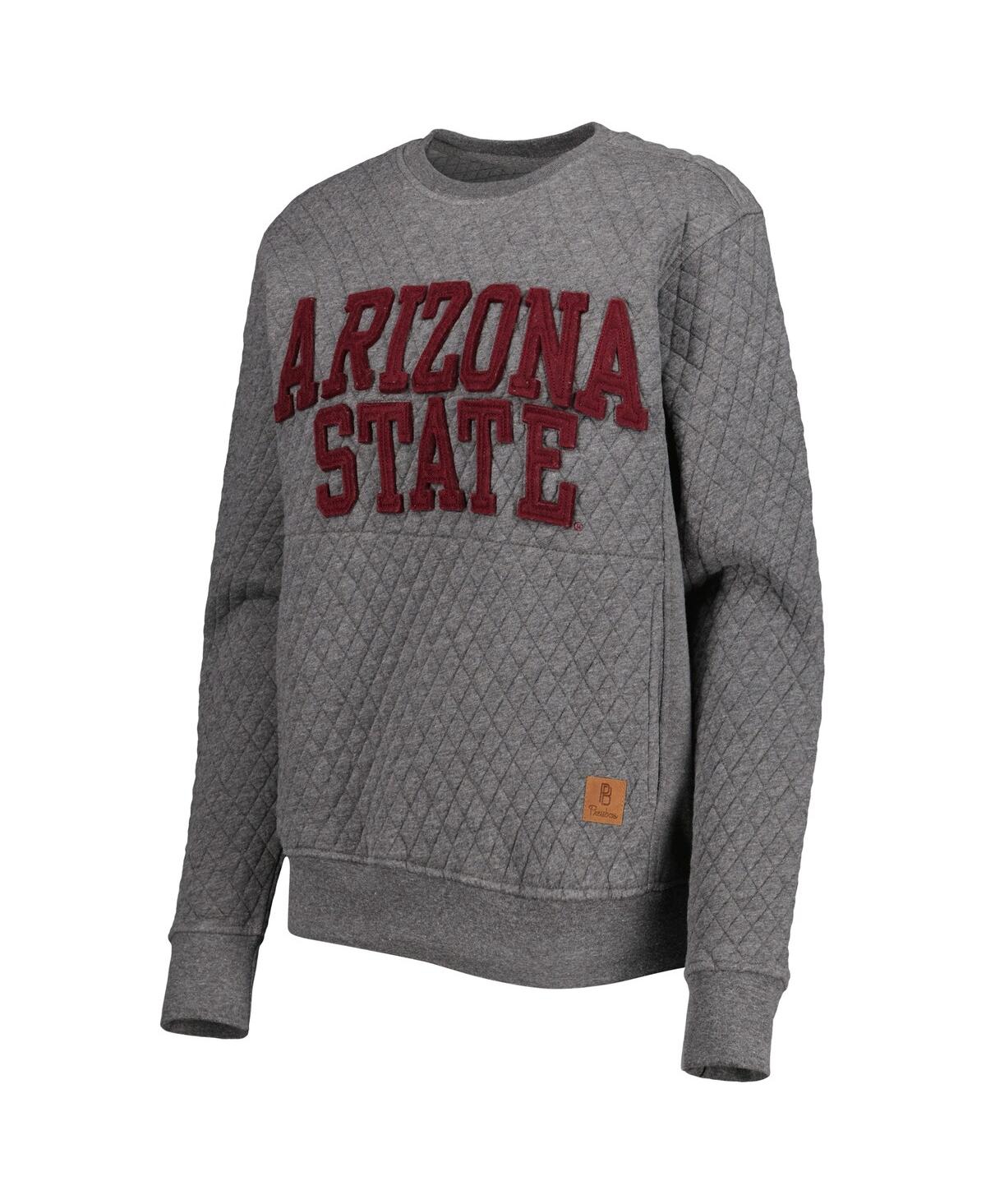 Pressbox Heather Charcoal Arizona State Sun Devils Moose Quilted Pullover Sweatshirt In Heather Charcoal