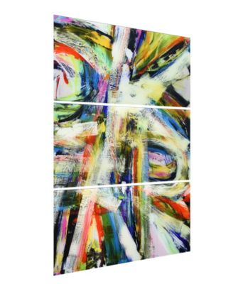 "Rock Star I Abc" Frameless Free Floating Tempered Glass Panel Graphic Wall Art Set of 3, 72" x 36" x 0.2" Each