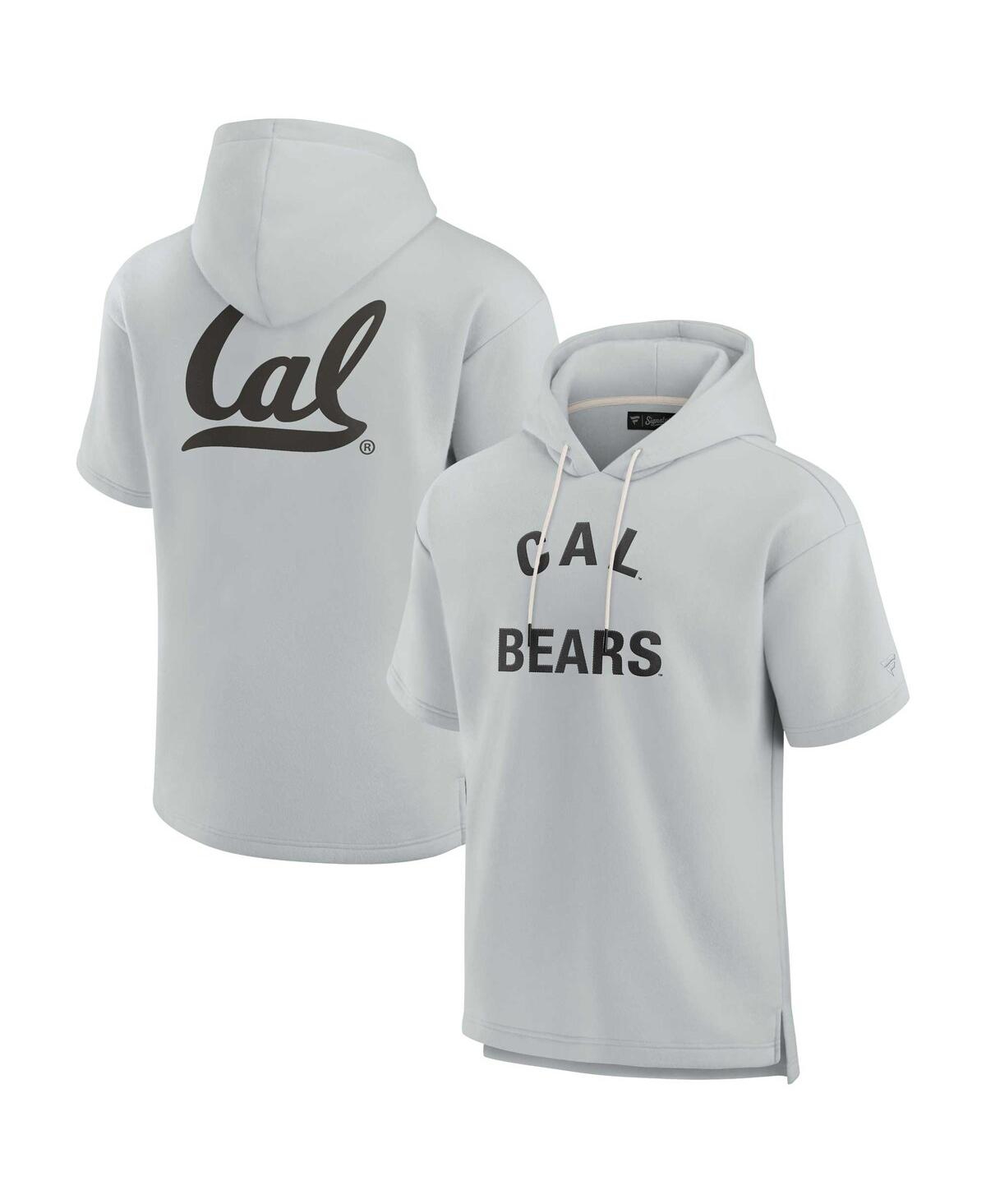 Shop Fanatics Signature Men's And Women's  Gray Cal Bears Super Soft Fleece Short Sleeve Pullover Hoodie