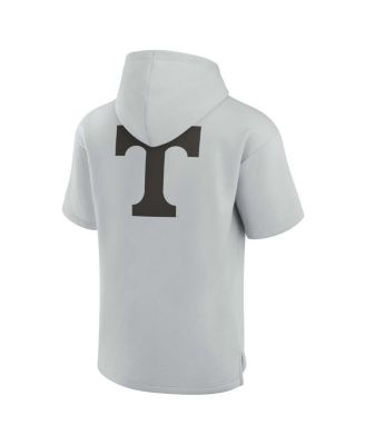 Men's and Women's Gray Tennessee Volunteers Super Soft Fleece Short Sleeve Pullover Hoodie