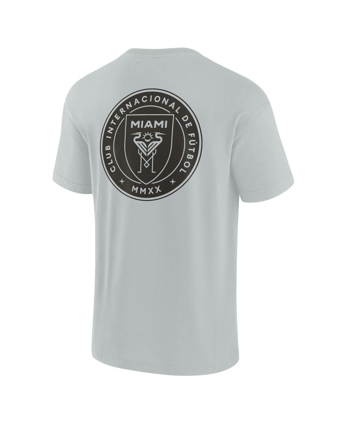 Shop Fanatics Signature Men's  Gray Inter Miami Cf Oversized Logo T-shirt