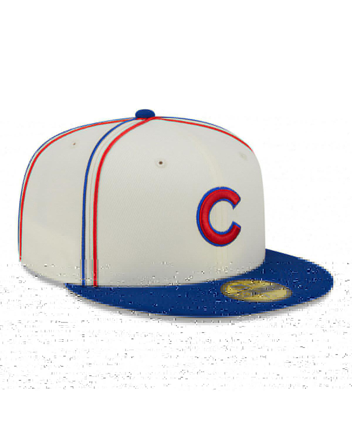New Era Men's  Cream, Royal Chicago Cubs Chrome Sutash 59fifty Fitted Hat In Cream,royal