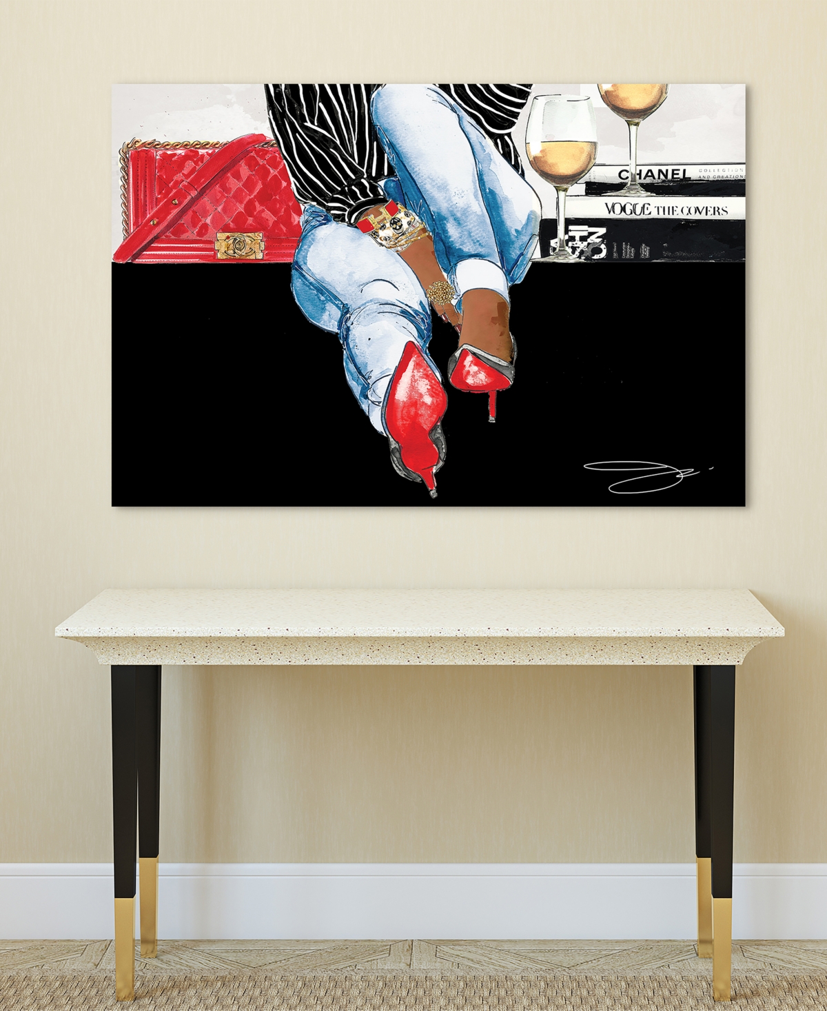 Shop Empire Art Direct "coffee Break" Frameless Free Floating Tempered Glass Panel Graphic Wall Art, 32" X 48" X 0.2" In Multi-color