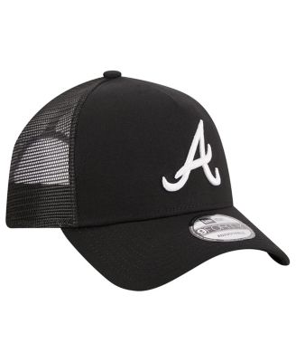 Men's Black Atlanta Braves A-Frame 9FORTY Trucker Adjustable Hat