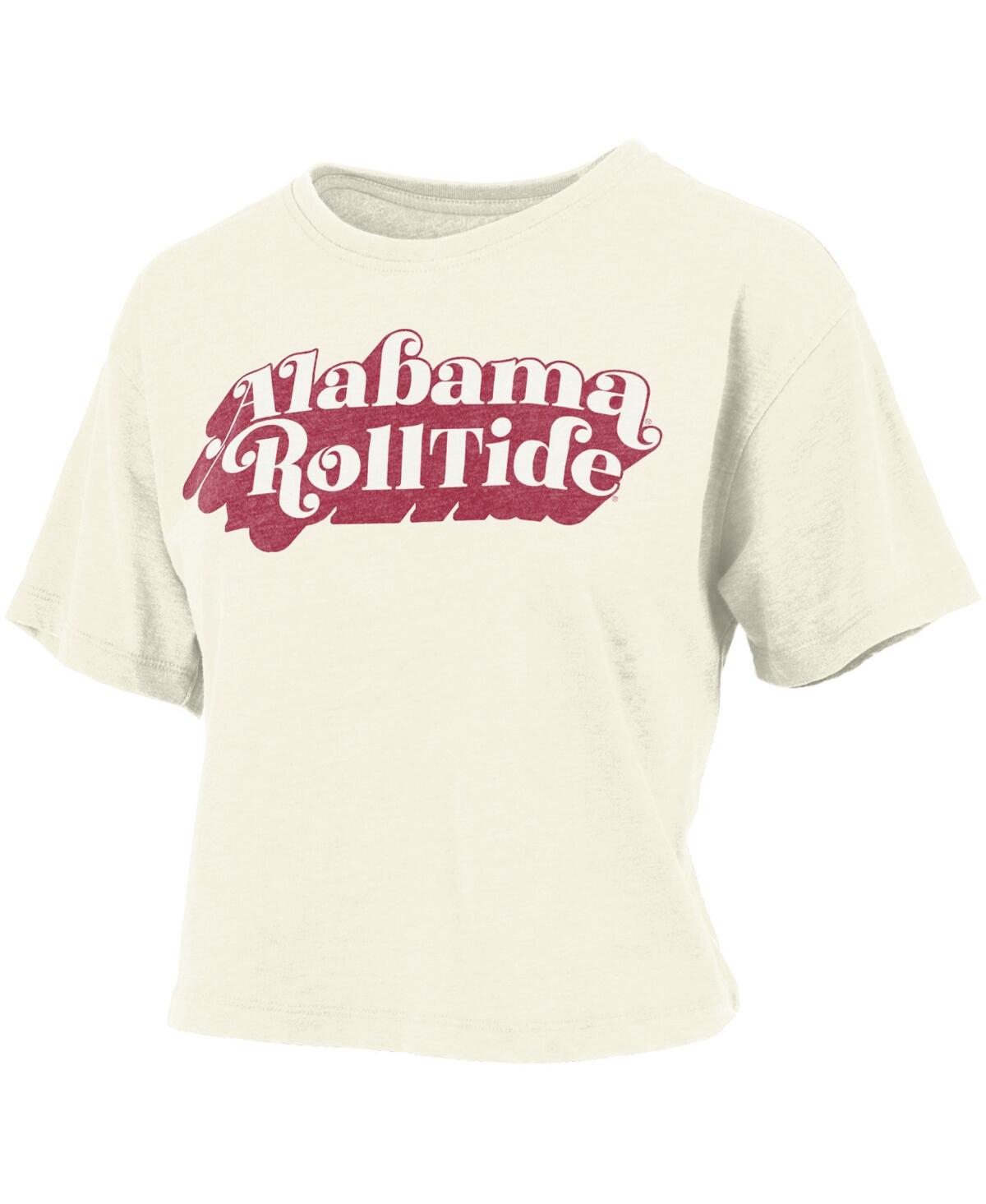 Shop Pressbox Women's  White Distressed Alabama Crimson Tide Vintage-like Easy T-shirt