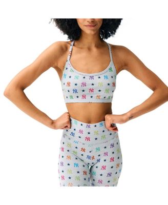 Women's Gray New York Yankees TLC Rainbow Bra