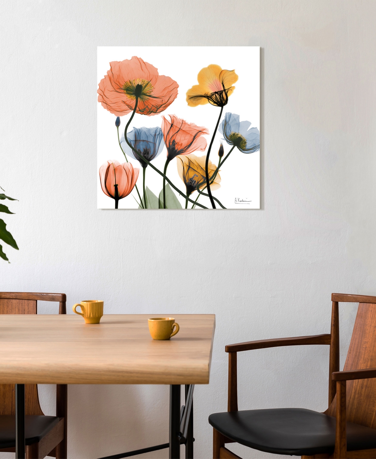 Empire Art Direct "flowers And Ferns" Frameless Free Floating Tempered Glass Panel Graphic Wall Art, 24" X 24" X 0.2" In Multi-color