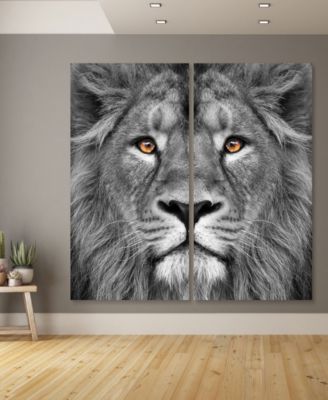 King Of The Jungle Ab Frameless Free Floating Tempered Glass Panel Graphic Wall Art, 72" x 36" x 0.2" Each