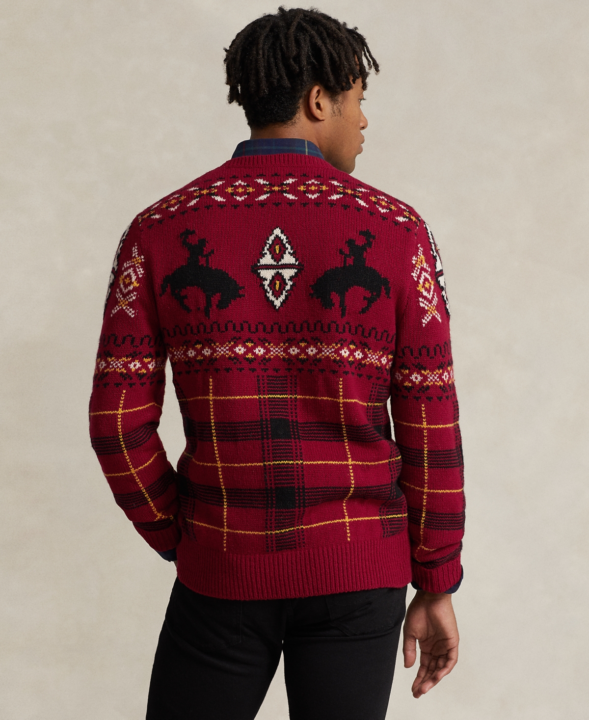 Shop Polo Ralph Lauren Men's Western-inspired Fair Isle Sweater In Red Combo
