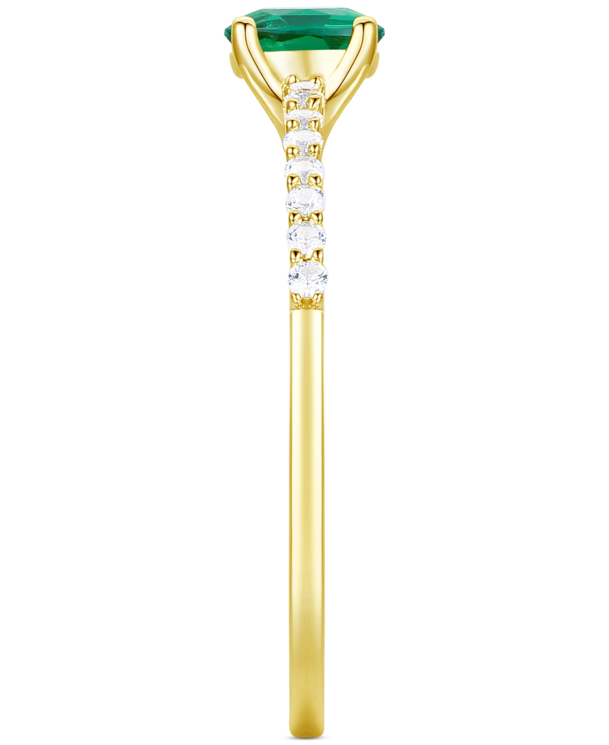 Lab-Grown(3/8 ct. t.w.) & Lab-Grown White Sapphire (3/8 ct. t.w.) Bridal Set in 14k Gold-Plated Sterling Silver (Also in Ruby & Blue Sapphire