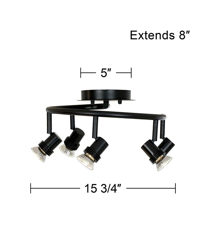 Pro Track Spiral 5Head LED Ceiling Track Light Fixture Kit SpotLight GU10 Directional