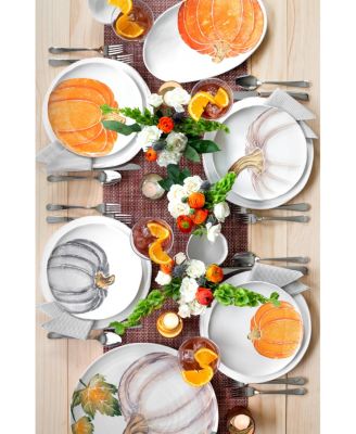 Pumpkins Small Oval Platter w/ Pumpkin