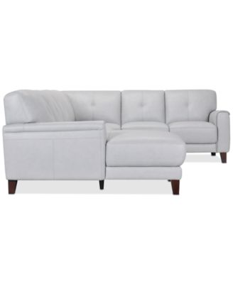 CLOSEOUT! Ashlinn 120" 4-Pc. Pastel Leather Sectional, Created for Macy's