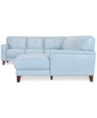 CLOSEOUT! Ashlinn 144" 5-Pc. Pastel Leather Sectional, Created for Macy's