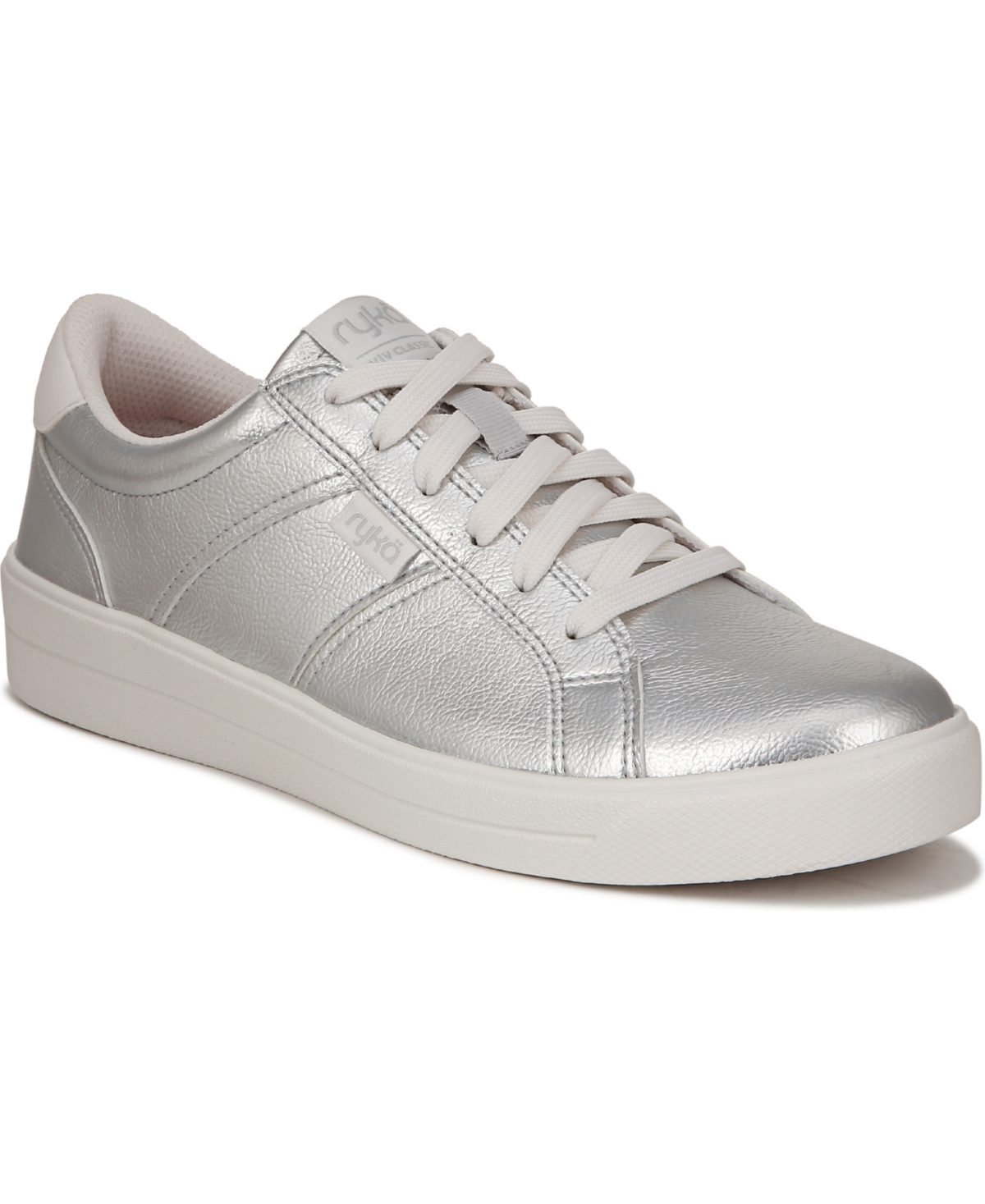 Ryka Viv Classic Low Top Sneaker In Silver Faux Leather