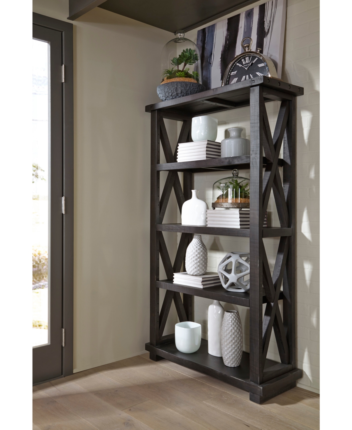 Macy's Yosemite 68" Wood Bookcase In Cafe