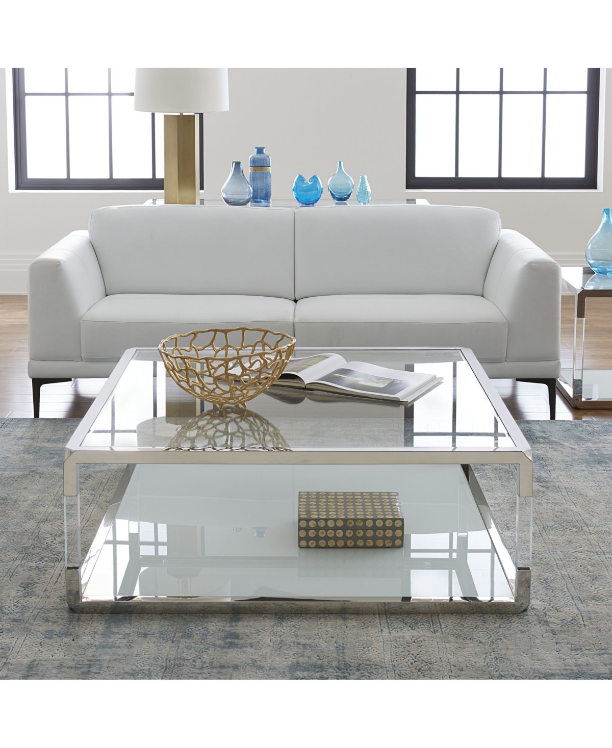 MACY'S JASPER 47" SQUARE COFFEE TABLE 