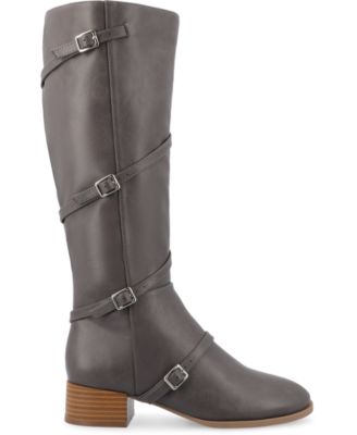 Women's Elettra Block Heel Buckle Detail Knee High Boots